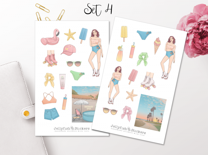 Girls Summer Sticker Set